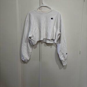 Vintage Champion Cream Reverse Weave Sweatshirt Crop
